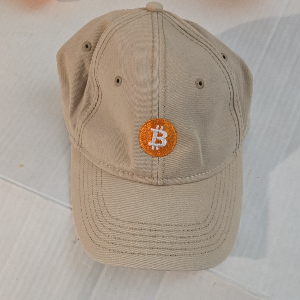 Tan Cap with Bitcoin Logo